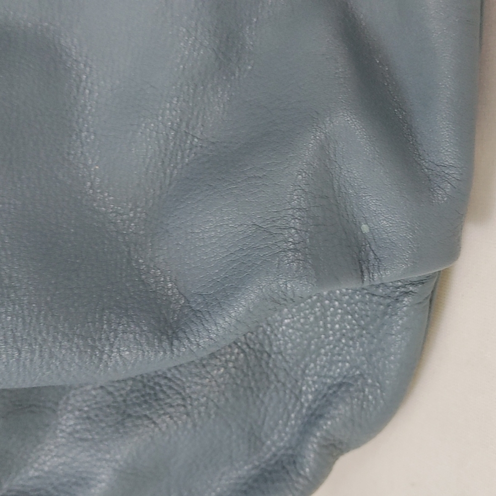 💥FINAL PRICE💥 Allison Scott Blue-Gray Pleated Leather Shoulder Bag - Picture 14 of 16